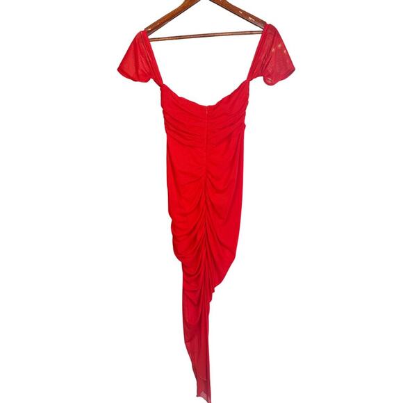 Hello Molly Jungle Queen Midi Dress Red Sweetheart Neckline Size M - Picture 6 of 13